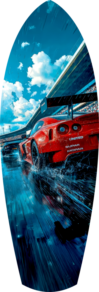 Red Racing Car Speed Tempered Glass Wall Art