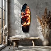 Phoenix Wings Motorcycle Fire Tempered Glass Wall Art.