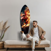 Phoenix Wings Motorcycle Fire Tempered Glass Wall Art.