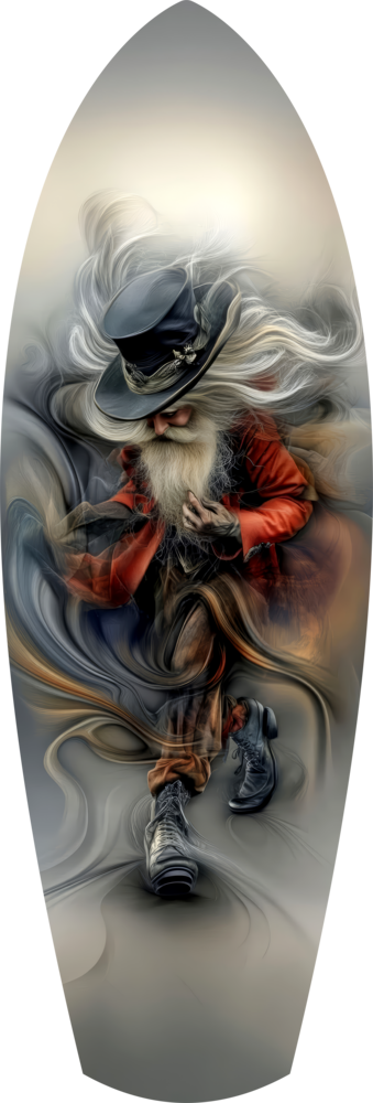 White-Bearded Wizard Steampunk Glass Wall Art