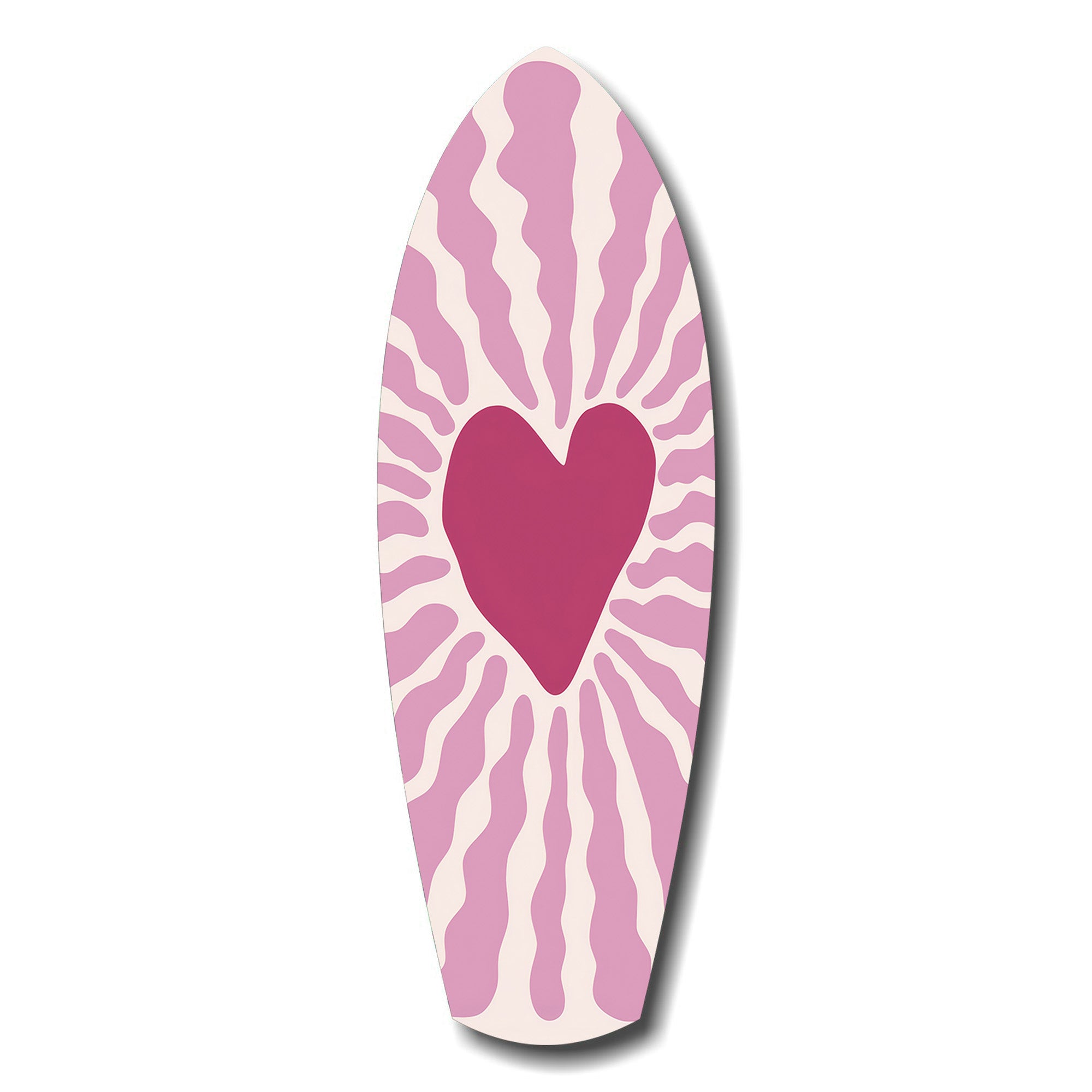 Pink Heart Burst Minimal Glass Wall Art.