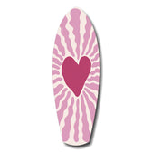 Pink Heart Burst Minimal Glass Wall Art.