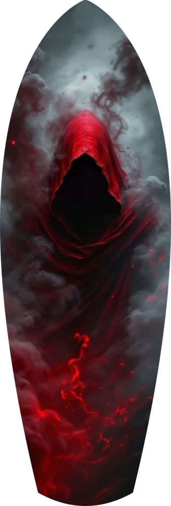 Red Hooded Phantom Dark Fantasy Glass Wall Art
