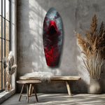 Red Hooded Phantom Dark Fantasy Glass Wall Art.