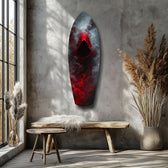 Red Hooded Phantom Dark Fantasy Glass Wall Art.