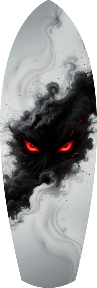Smoke Beast Red Eyes Dark Fantasy Glass Wall Art