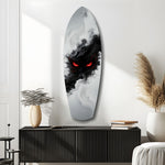 Smoke Beast Red Eyes Dark Fantasy Glass Wall Art.