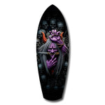 Purple Hannya Mask Skulls Dark Glass Wall Art.