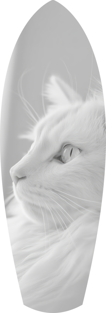 White Cat Profile Minimal Glass Wall Art