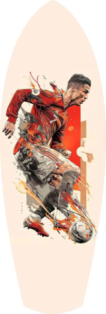 Soccer Striker Dynamic Splash Glass Wall Art