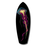 Magenta Teal Jellyfish Bioluminescent Glass Wall Art.