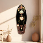 Brain Flowers Roots Surreal Glass Wall Art.