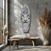 Optical Lion Black White Lines Glass Wall Art.
