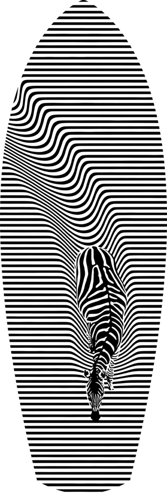 Optical Zebra Wave Lines Glass Wall Art