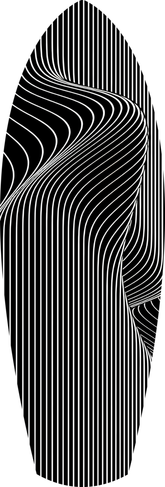 Op Art Wave Pinstripe Geometric Glass Wall Art
