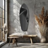Op Art Wave Pinstripe Geometric Glass Wall Art.