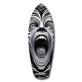 Screaming Face Op Art Swirl Surreal Glass Wall Art.