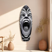 Screaming Face Op Art Swirl Surreal Glass Wall Art.