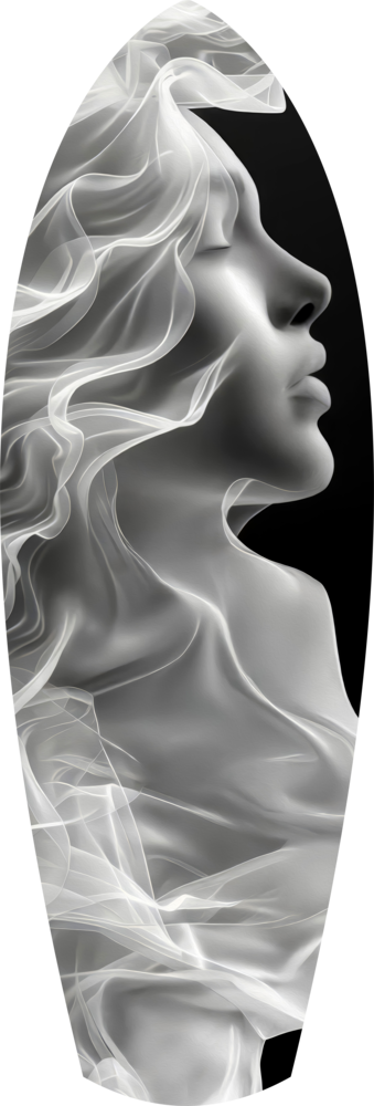 Ethereal Smoke Woman Profile Glass Wall Art