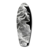 Ethereal Smoke Woman Profile Glass Wall Art.