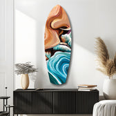 Coastal Cliffs Painterly Ocean Wave Glass Wall Art.