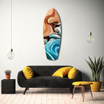 Coastal Cliffs Painterly Ocean Wave Glass Wall Art.