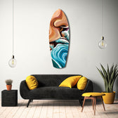 Coastal Cliffs Painterly Ocean Wave Glass Wall Art.