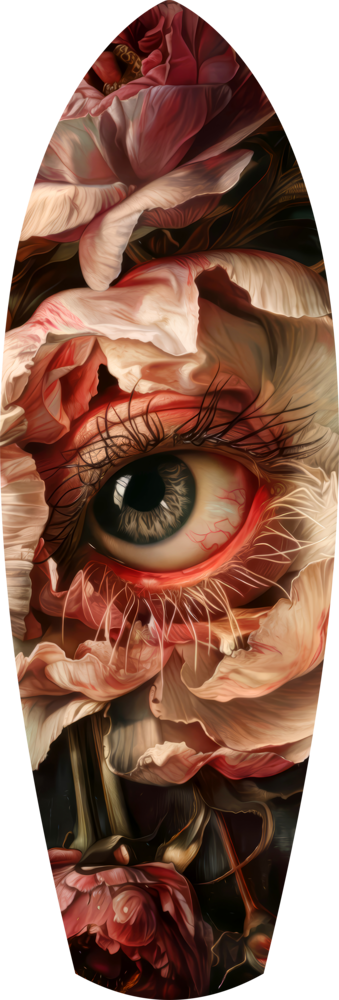 Surreal Eye Peony Bloom Dark Romance Glass Wall Art