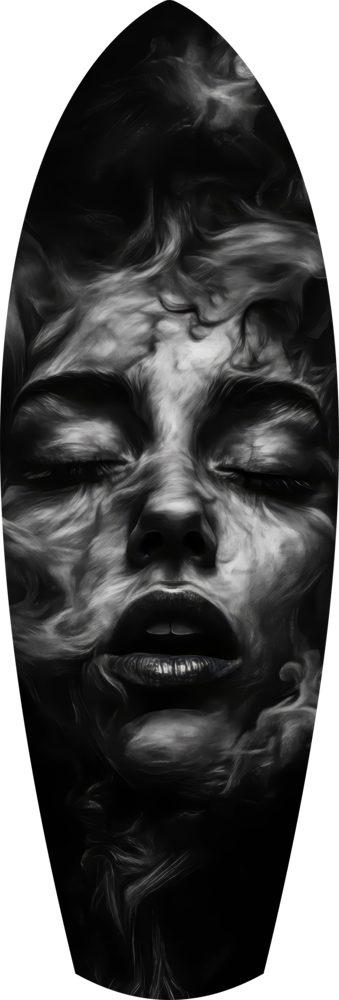 Smoke Sleeping Woman Dark Portrait Glass Wall Art