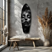Smoke Sleeping Woman Dark Portrait Glass Wall Art.