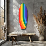 Rainbow Pride Stripes Vibrant Glass Wall Art.