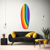 Rainbow Pride Stripes Vibrant Glass Wall Art.