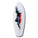 Brushstroke Face Profile Red Tear Glass Wall Art.