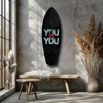 You vs You Grunge Motivational Glass Wall Art.