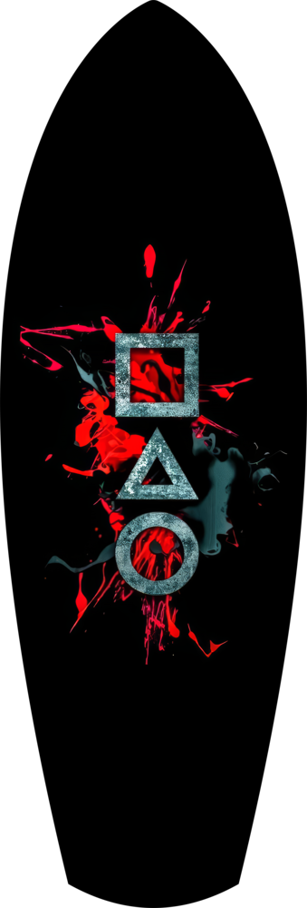 Geometric Symbols Red Splatter Gamer Glass Wall Art