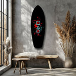 Geometric Symbols Red Splatter Gamer Glass Wall Art.