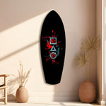 Geometric Symbols Red Splatter Gamer Glass Wall Art.