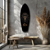 Crowned Lion King Regal Majesty Glass Wall Art.