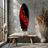 Red Black Graffiti Street Art Glass Wall Art.