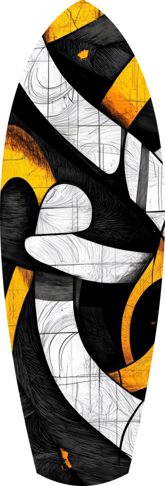 Cubist Abstract Yellow Black Sketch Glass Wall Art