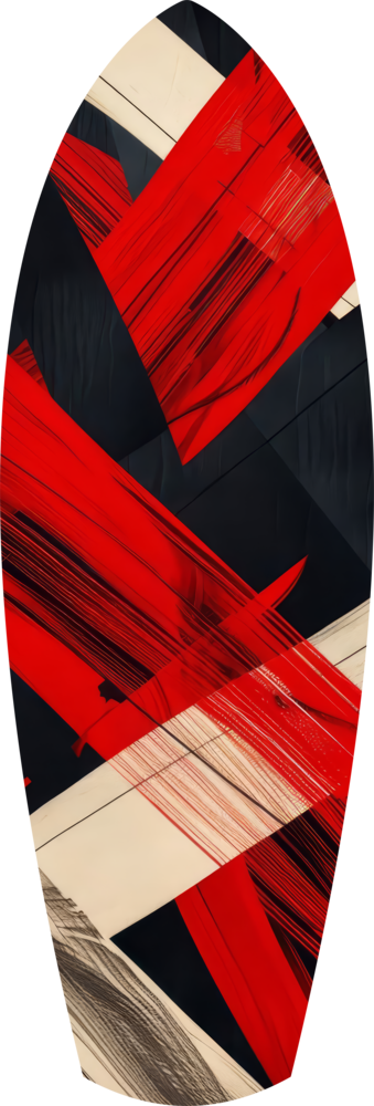 Red Black Cream Brushstroke Abstract Glass Wall Art