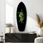 Geometric Symbols Green Splatter Gamer Glass Wall Art.