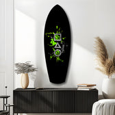 Geometric Symbols Green Splatter Gamer Glass Wall Art.