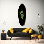 Geometric Symbols Green Splatter Gamer Glass Wall Art.