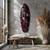 Samurai Katana Cherry Blossom Smoke Glass Wall Art.