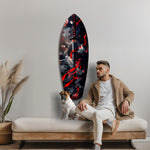 Samurai Katana Cherry Blossom Smoke Glass Wall Art.