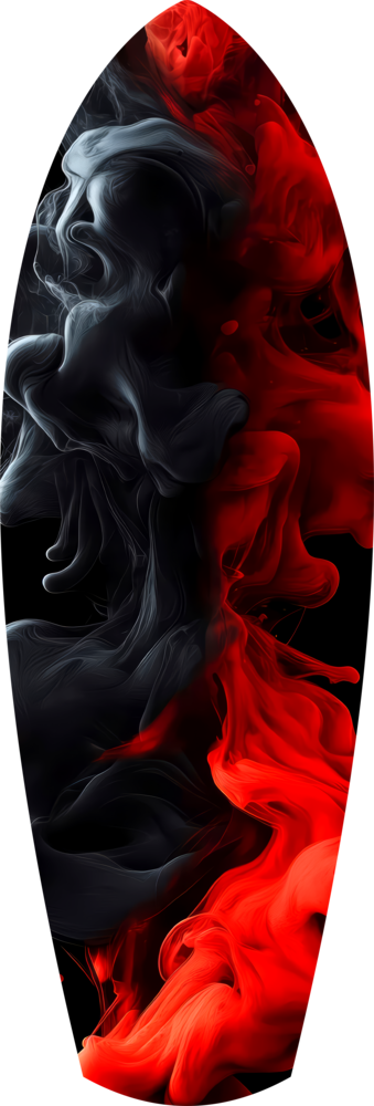 Red Black Smoke Ink Swirl Glass Wall Art