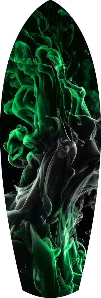 Emerald Green Smoke Ink Swirl Glass Wall Art