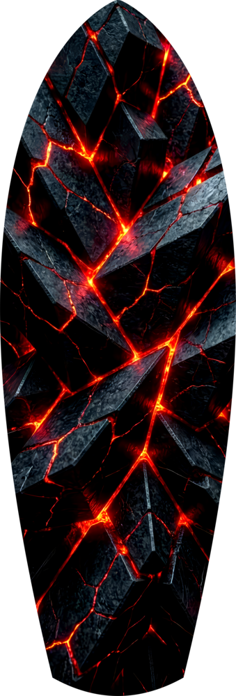 Shattered Volcanic Stone Lava Glow Glass Wall Art