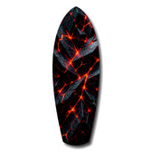 Shattered Volcanic Stone Lava Glow Glass Wall Art.